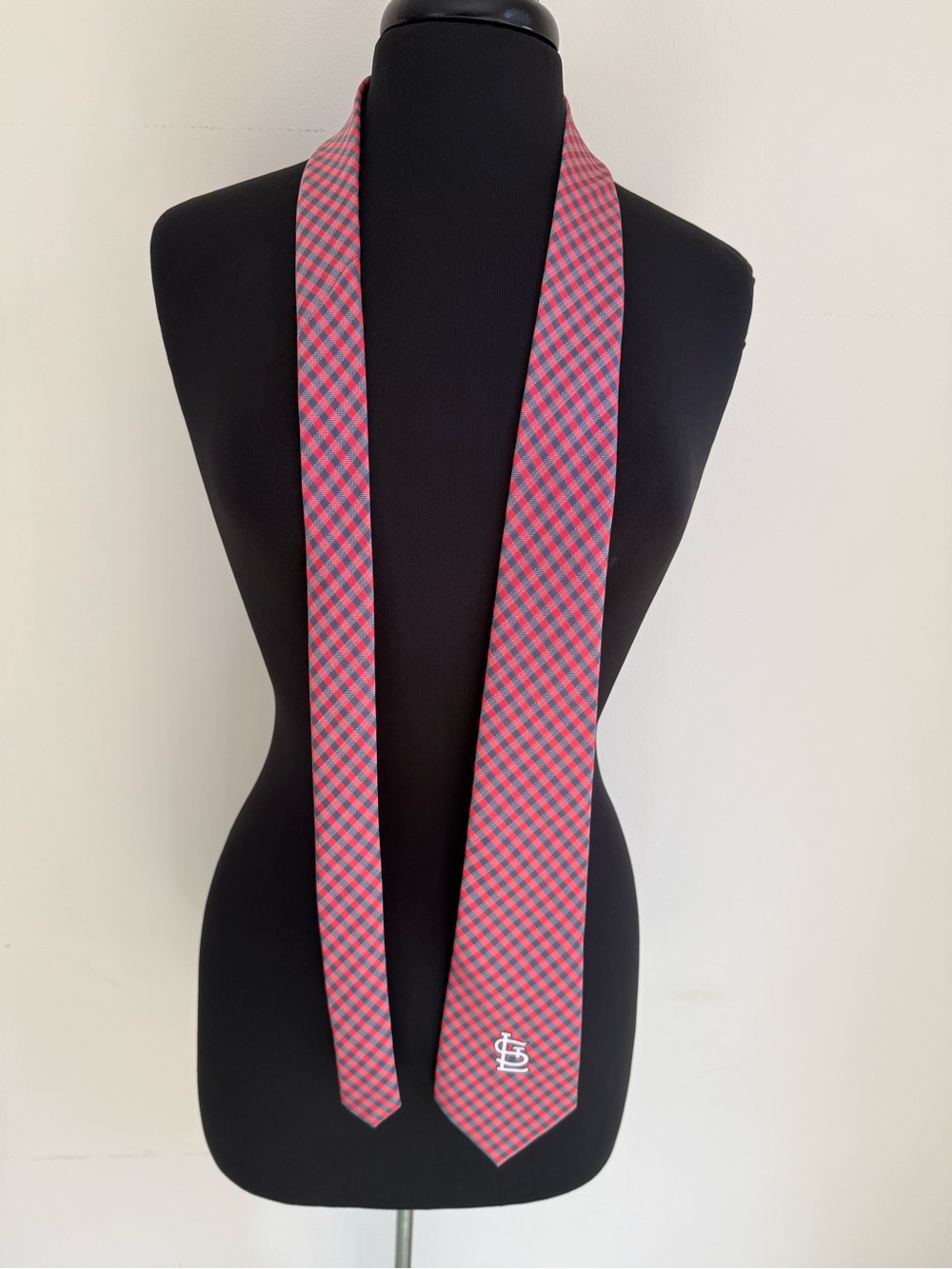 St. Louis Cardinals Gingham Print Tie w/ STL Logo